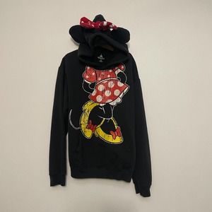 Walt Disney World Parks Minnie Mouse Hoodie Sweatshirt w ears girls XL